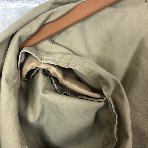 LL Bean Khaki Cotton Sport Coat 42R Tan Cotton Two Button Blazer - Picture 10 of 15